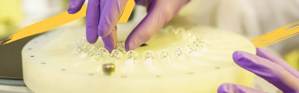 LSU Health student performing lab work